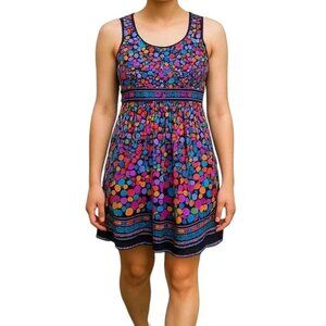 BCBGMaxAzria Halter Dress Size S Sleeveless Pullover Colorful Polka Dots